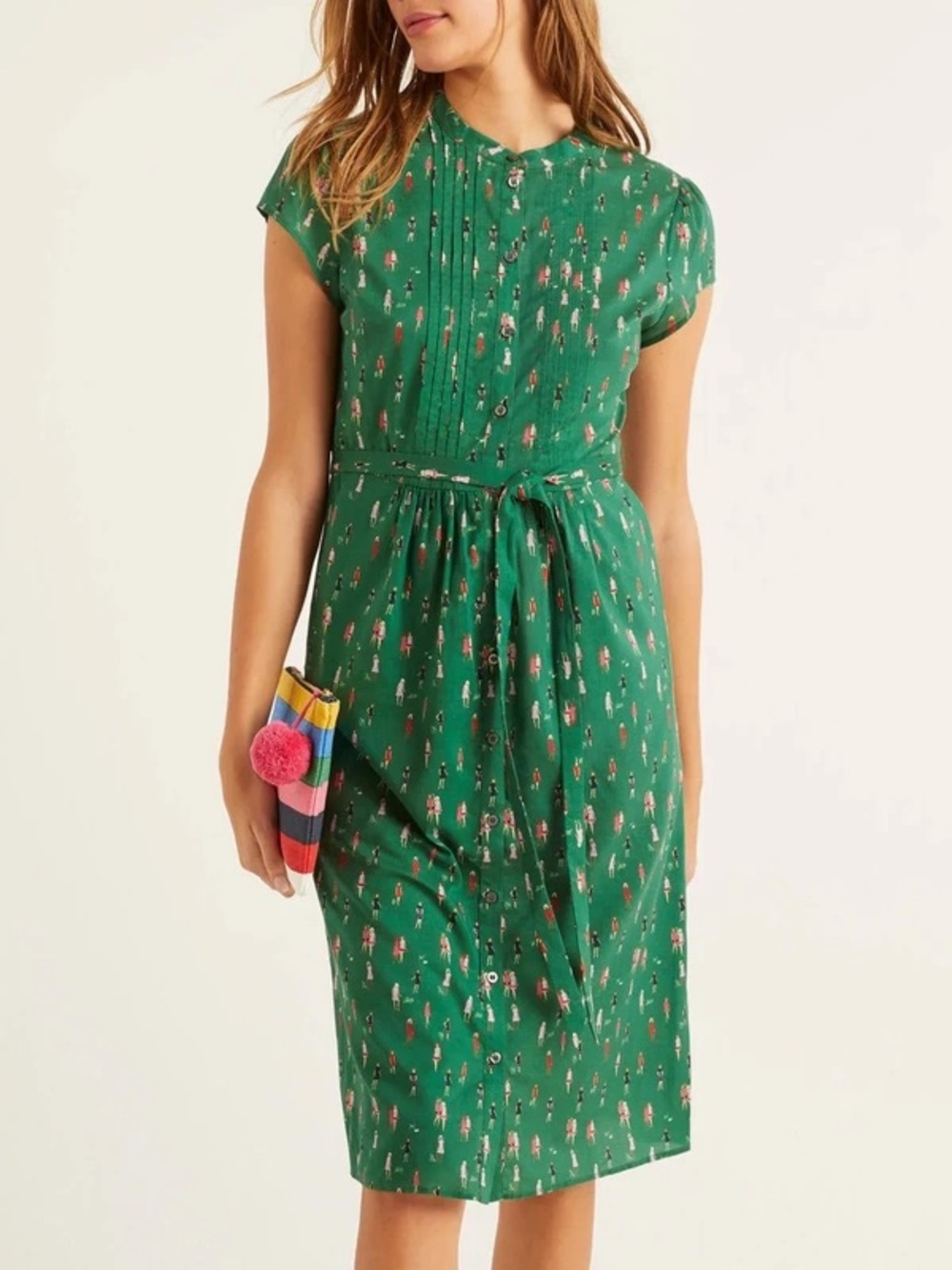 Boden Emerald Green Tennis Print Midi Dress - Picture 9 of 9